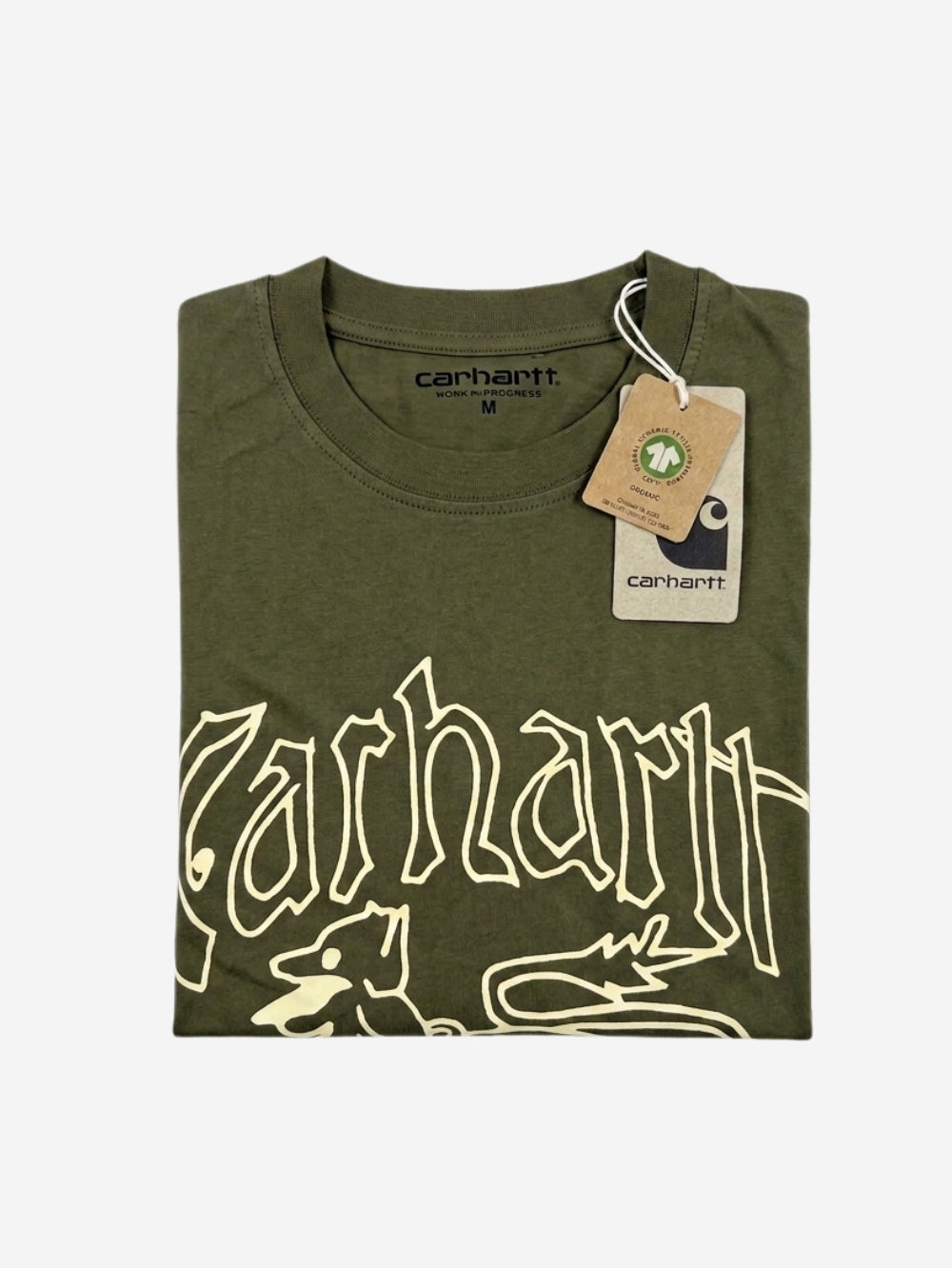 Men's 100% Cotton Crew Neck T-Shirt – Duck Print (Light Olive) | 180 GSM