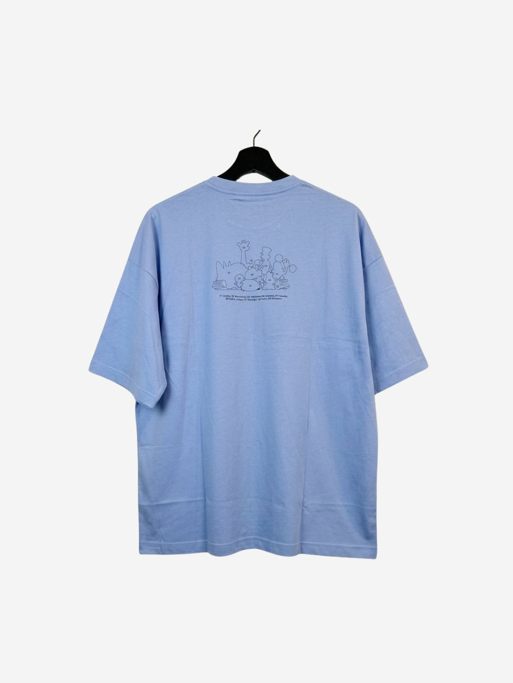 Men's 100% Cotton Crew Neck T-Shirt – Cartoon Print (Dusty Blue) | 180 GSM