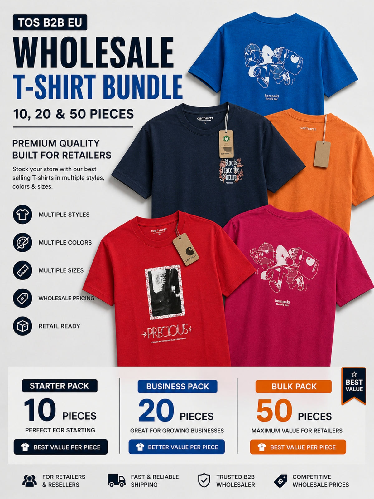 Wholesale T-Shirt Bundle – 10, 20 & 50 Pieces
