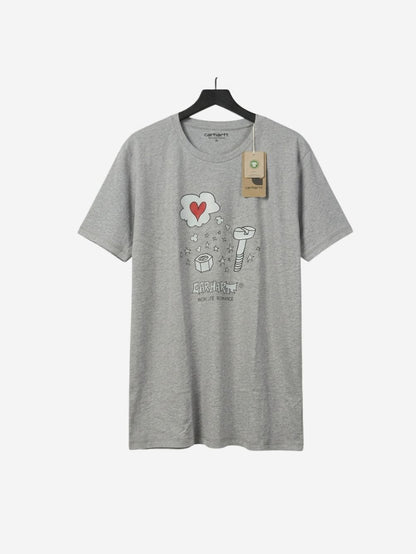 Men's 100% Cotton Crew Neck T-Shirt – Love Print (Grey) | 180 GSM