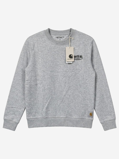 Men's Cotton-Poly Fleece Crew Neck Sweatshirt – Delicate (Red) (Grey) | 320 GSM