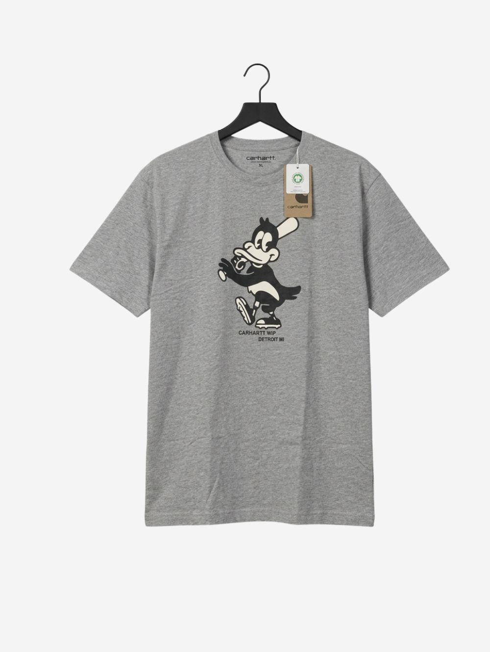 Men's 100% Cotton Crew Neck T-Shirt – Duck Print (Grey) | 180 GSM