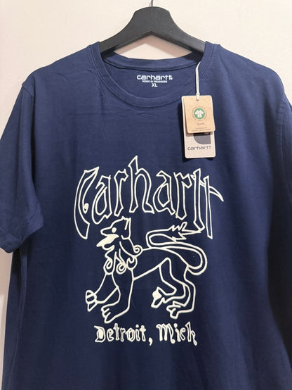 Premium Cotton T-Shirt – Detroit Mich Print (Navy Blue)