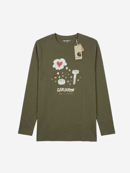 Men's 100% Cotton Crew Neck T-Shirt – Love Print (Dark Olive) | 180 GSM