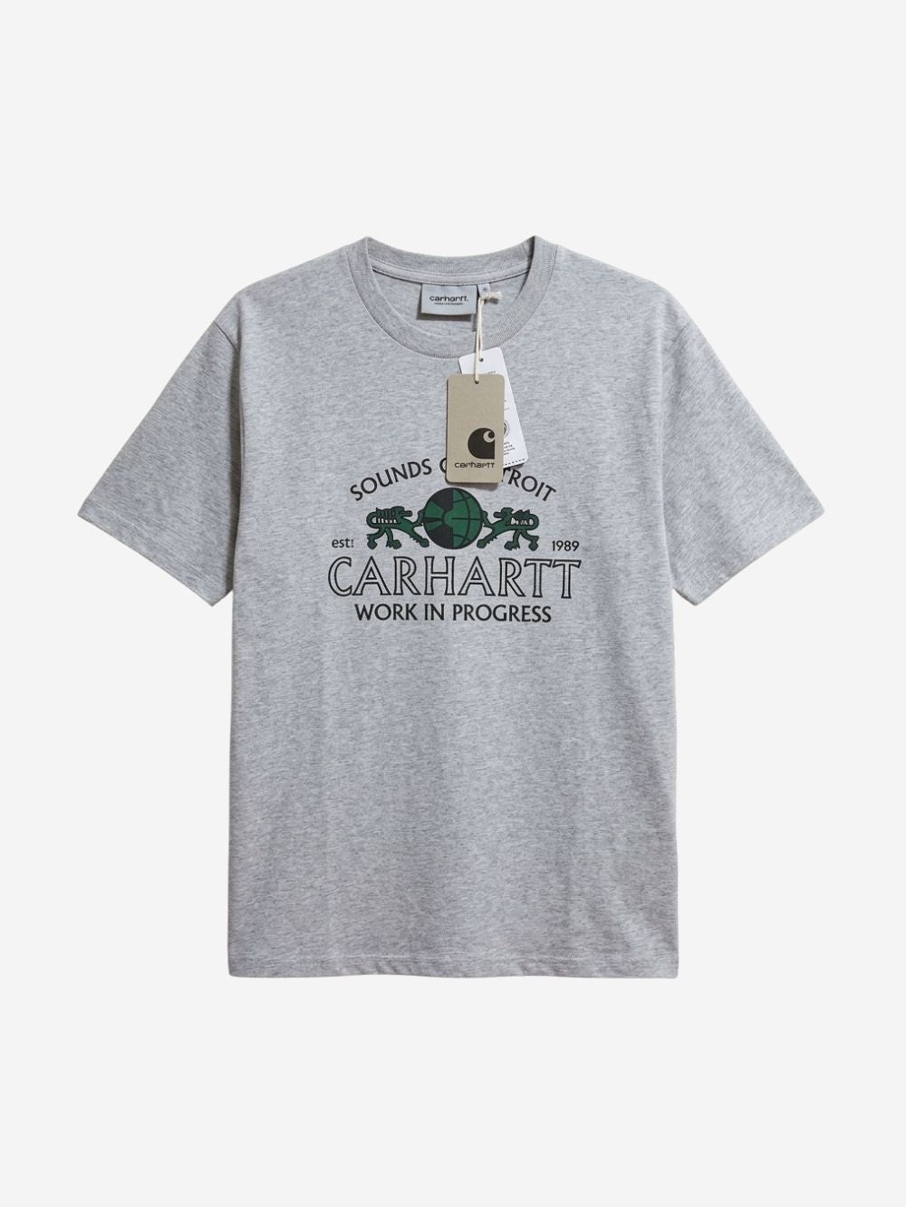 Men's 100% Cotton Crew Neck T-Shirt – Sound of Detroit (Green) in White | 180 GSM