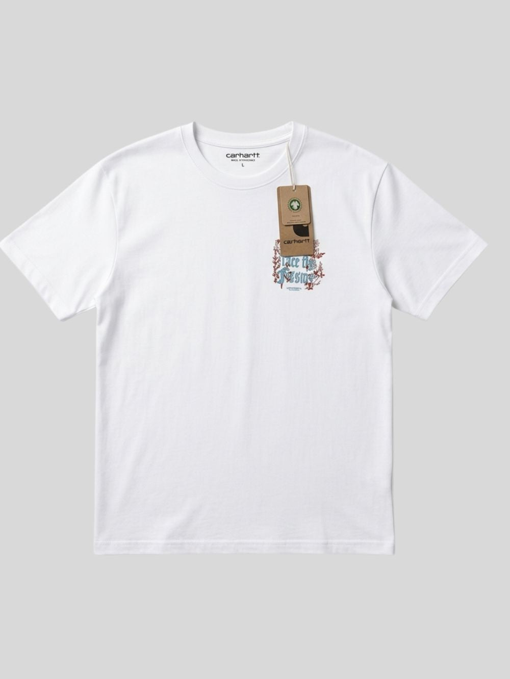 Men's 100% Cotton Crew Neck T-Shirt – Roots Print (White) | 180 GSM