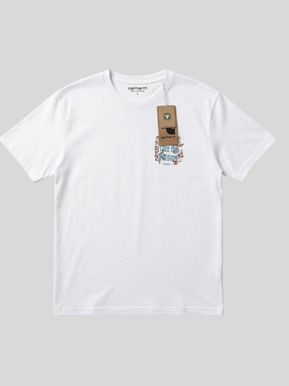 Men's 100% Cotton Crew Neck T-Shirt – Roots Print (White) | 180 GSM