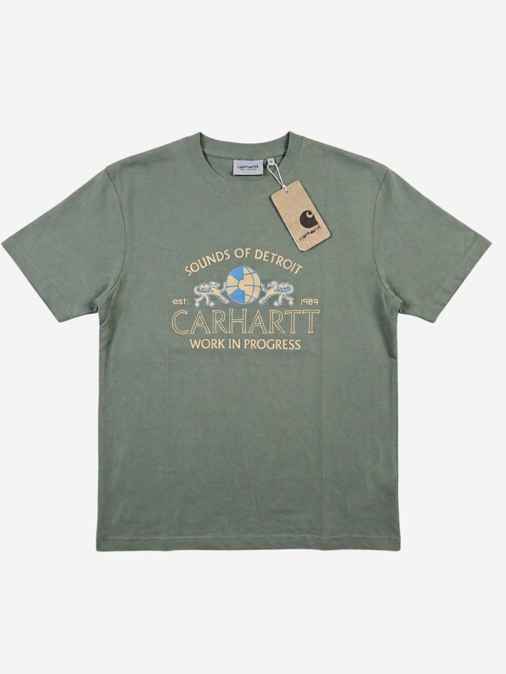 Men's 100% Cotton Crew Neck T-Shirt – Sound of Detroit (Light Olive Green) | 180 GSM