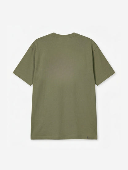 Men's 100% Cotton Crew Neck T-Shirt – Big Detroit (Orange) (Light Olive Green) | 180 GSM