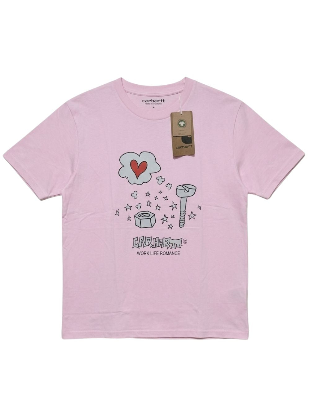 Men's 100% Cotton Crew Neck T-Shirt – Love Print (Light Pink) | 180 GSM