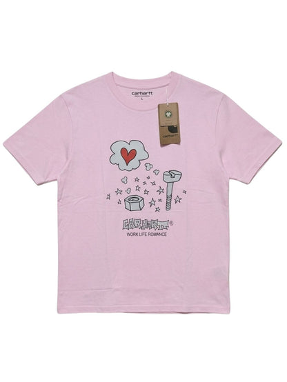 Men's 100% Cotton Crew Neck T-Shirt – Love Print (Light Pink) | 180 GSM
