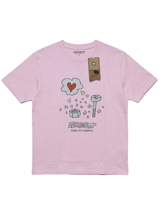 Men's 100% Cotton Crew Neck T-Shirt – Love Print (Light Pink) | 180 GSM
