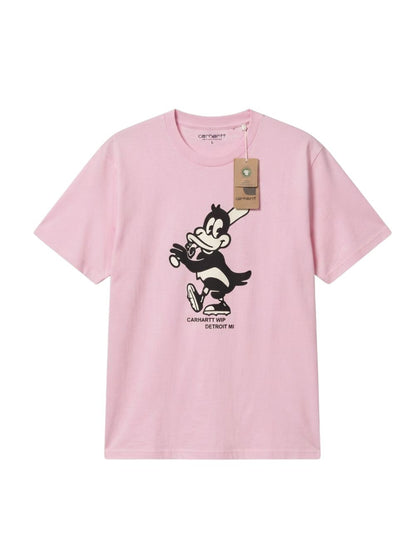 Men's Cotton-Poly Fleece Crew Neck Sweatshirt – Duck Print (Light Pink) | 320 GSM