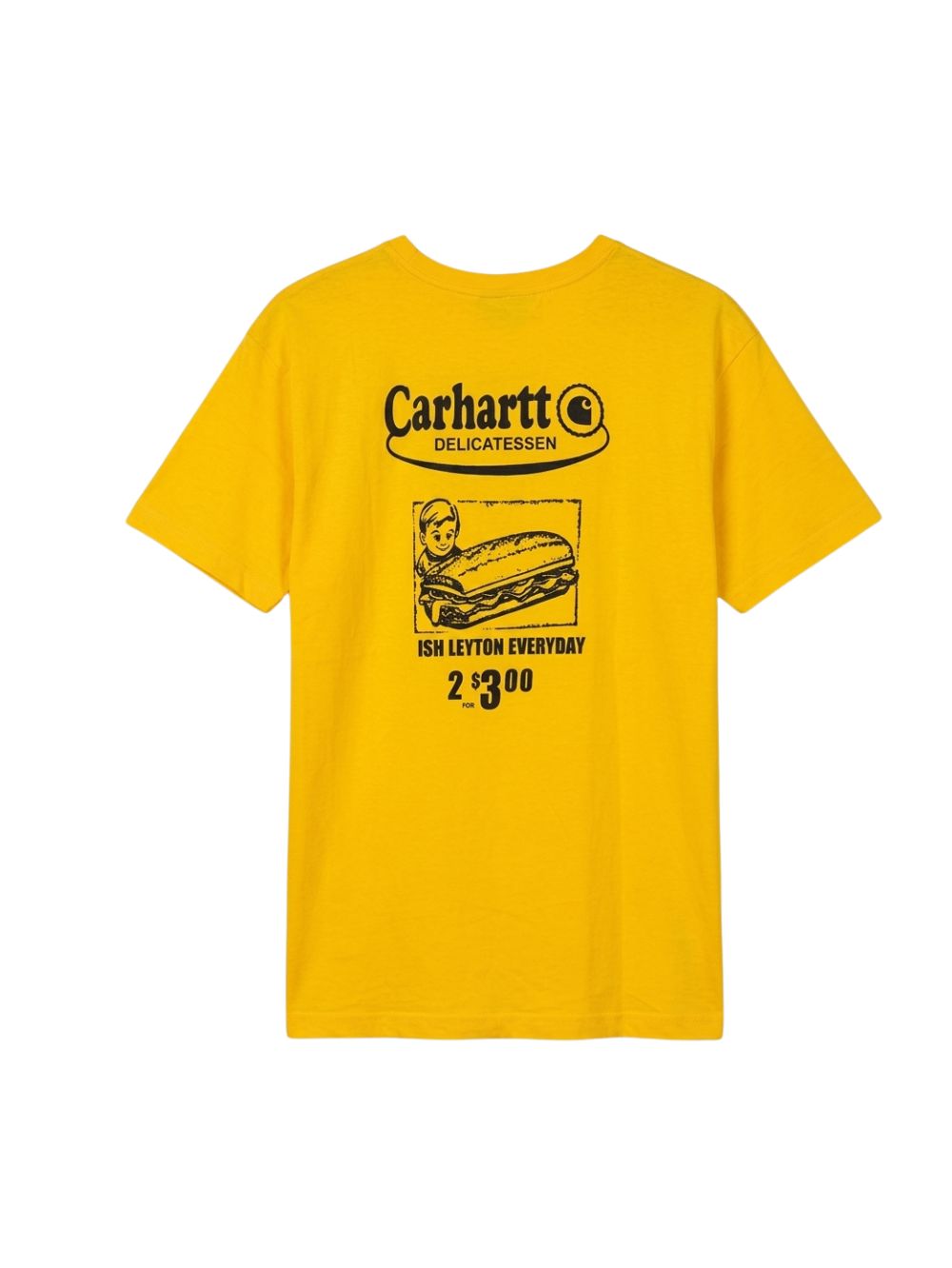 Men's 100% Cotton Crew Neck T-Shirt – Delicatessen Print (Yellow) | 180 GSM