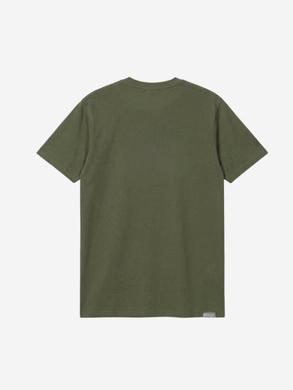 Men's 100% Cotton Crew Neck T-Shirt – Big Detroit (Yellow) (Dark Olive) | 180 GSM