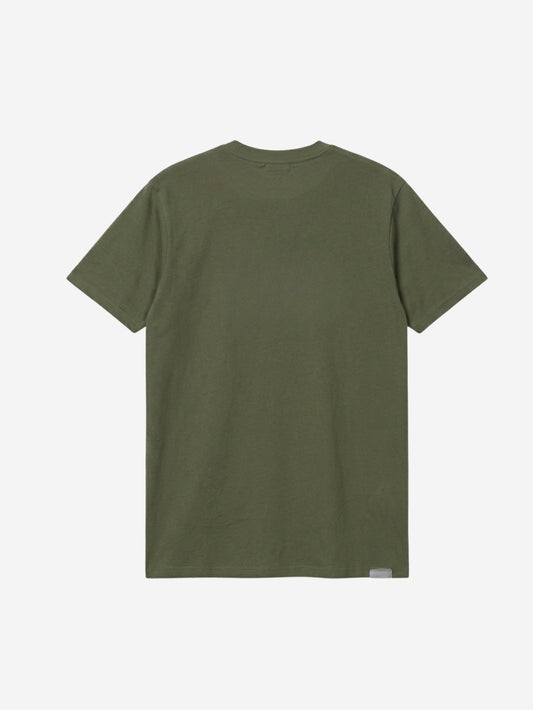 Men's 100% Cotton Crew Neck T-Shirt – Big Detroit (Yellow) (Dark Olive) | 180 GSM