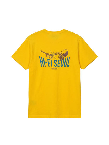 Men's 100% Cotton Crew Neck T-Shirt – Kompakt Print (Yellow) | 180 GSM