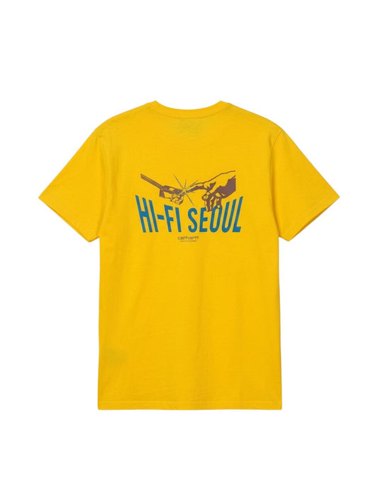 Men's 100% Cotton Crew Neck T-Shirt – Kompakt Print (Yellow) | 180 GSM