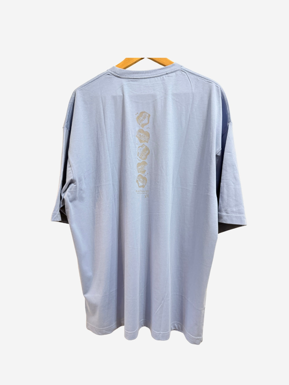 Men's 100% Cotton Crew Neck T-Shirt – Small Chest Print (Dusty Blue) | 180 GSM