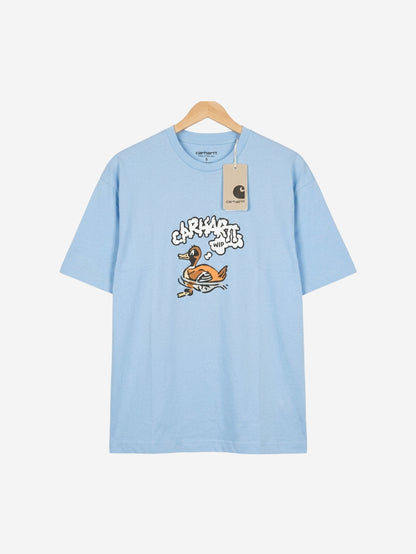 Men's 100% Cotton Crew Neck T-Shirt – Duck WIP (Dusty Blue) | 180 GSM