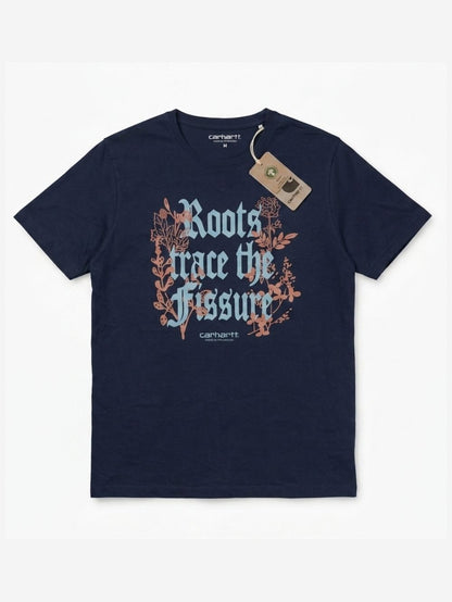 Men's 100% Cotton Crew Neck T-Shirt – Roots Print (Black) | 180 GSM