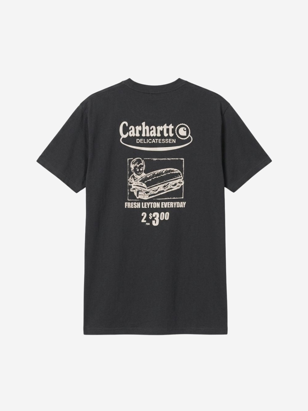 Men's 100% Cotton Crew Neck T-Shirt – Delicatessen Print (Black) | 180 GSM