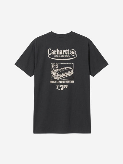 Men's 100% Cotton Crew Neck T-Shirt – Delicatessen Print (Black) | 180 GSM