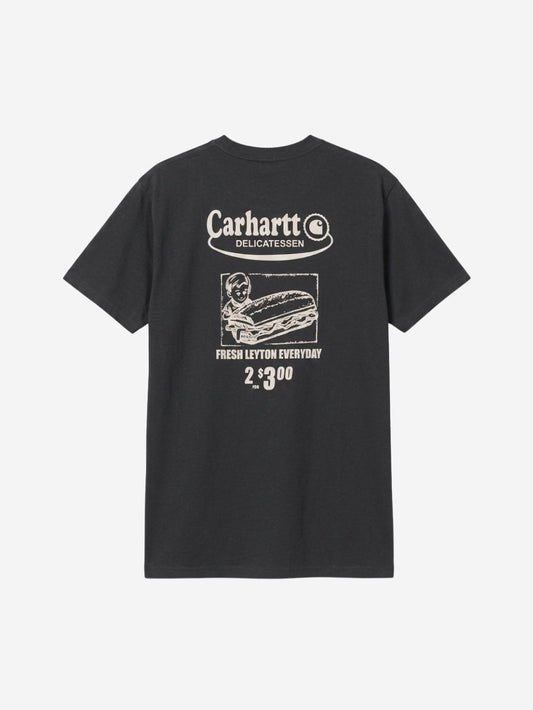 Men's 100% Cotton Crew Neck T-Shirt – Delicatessen Print (Black) | 180 GSM