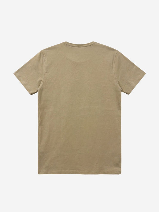 Men's 100% Cotton Crew Neck T-Shirt – Damn Day Print (Beige) | 180 GSM