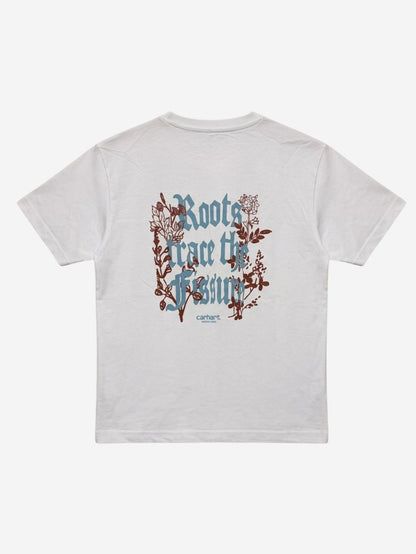 Men's 100% Cotton Crew Neck T-Shirt – Roots Print (White) | 180 GSM
