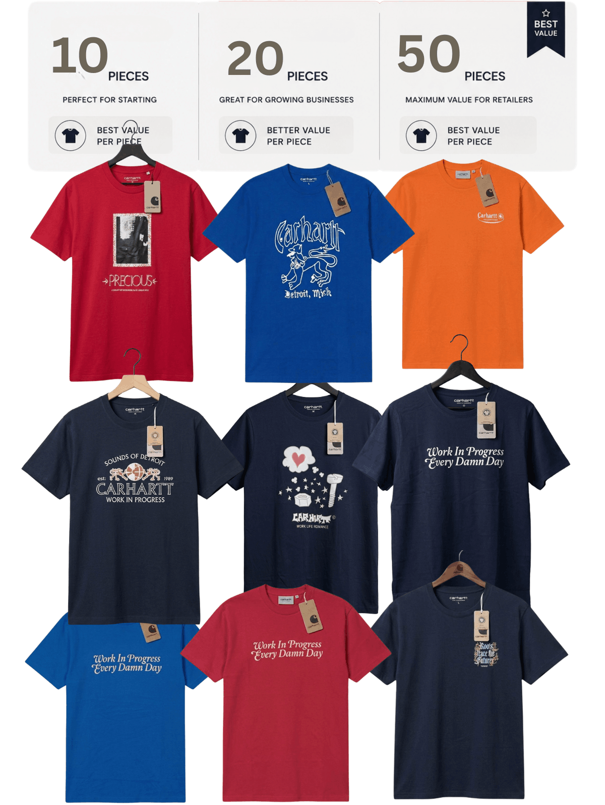 Men's Wholesale T-Shirt Bundle – 10, 20 & 50 Pieces
