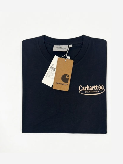 Men's 100% Cotton Crew Neck T-Shirt – Delicatessen Print (Black) | 180 GSM