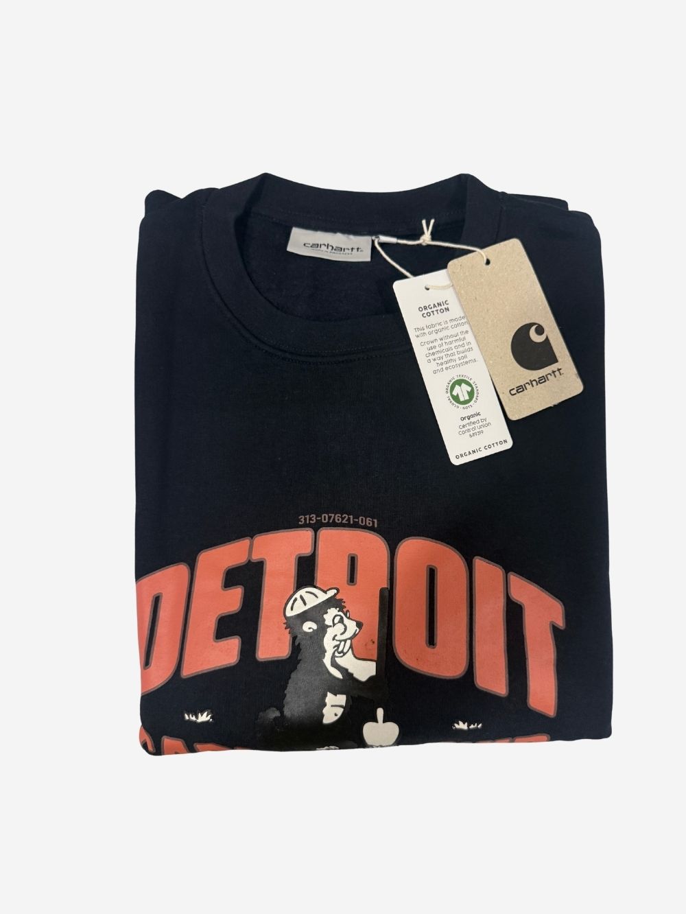 Men's Cotton-Poly Fleece Crew Neck Sweatshirt – Big Detroit Monkey (Black) | 320 GSM