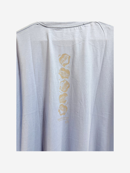 Men's 100% Cotton Crew Neck T-Shirt – Small Chest Print (Dusty Blue) | 180 GSM