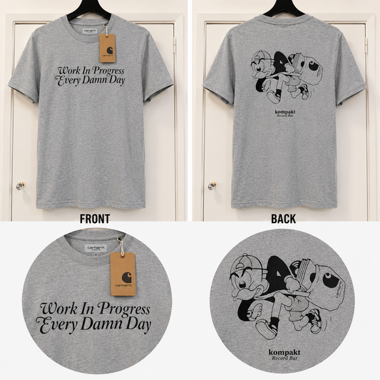Wholesale Lot: Carhartt WIP "Work In Progress Every Damn Day" Graphic Tee (Grey Marl)
