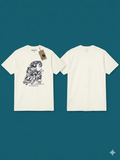 Wholesale Graphic Print T-Shirt - Artistic Illustration Design (Off-White)