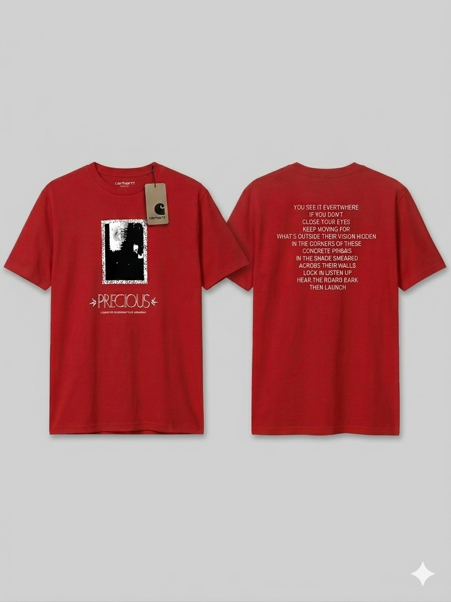 Wholesale Lot: Graphic Print Crewneck T-Shirt - "Precious" Design (Red)