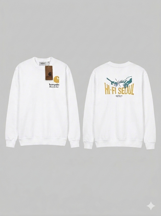 Wholesale Graphic Print Crewneck Sweatshirt - "Hi-Fi Seoul" Edition