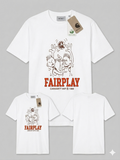 Wholesale Graphic Print T-Shirt - "Fairplay" Basketball Series (White)