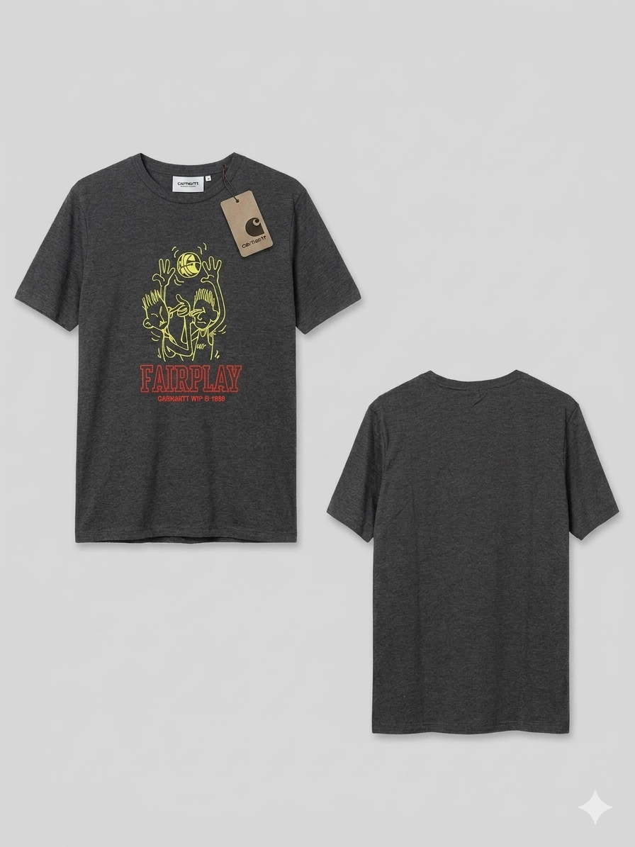 Wholesale Premium "Fairplay" Basketball Graphic T-Shirt – Charcoal Heather