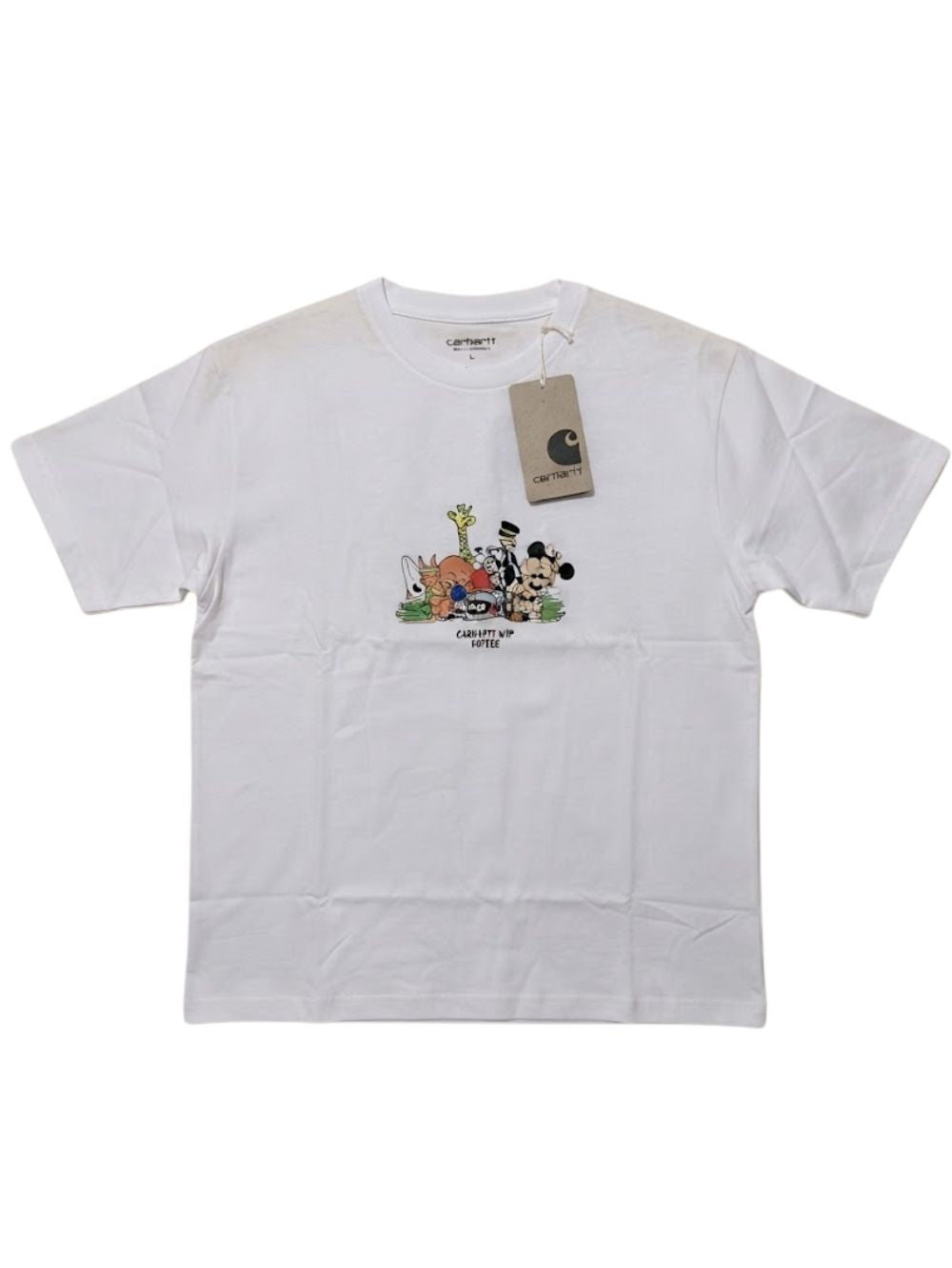 Men's 100% Cotton Crew Neck T-Shirt – Cartoon Print (White) | 180 GSM