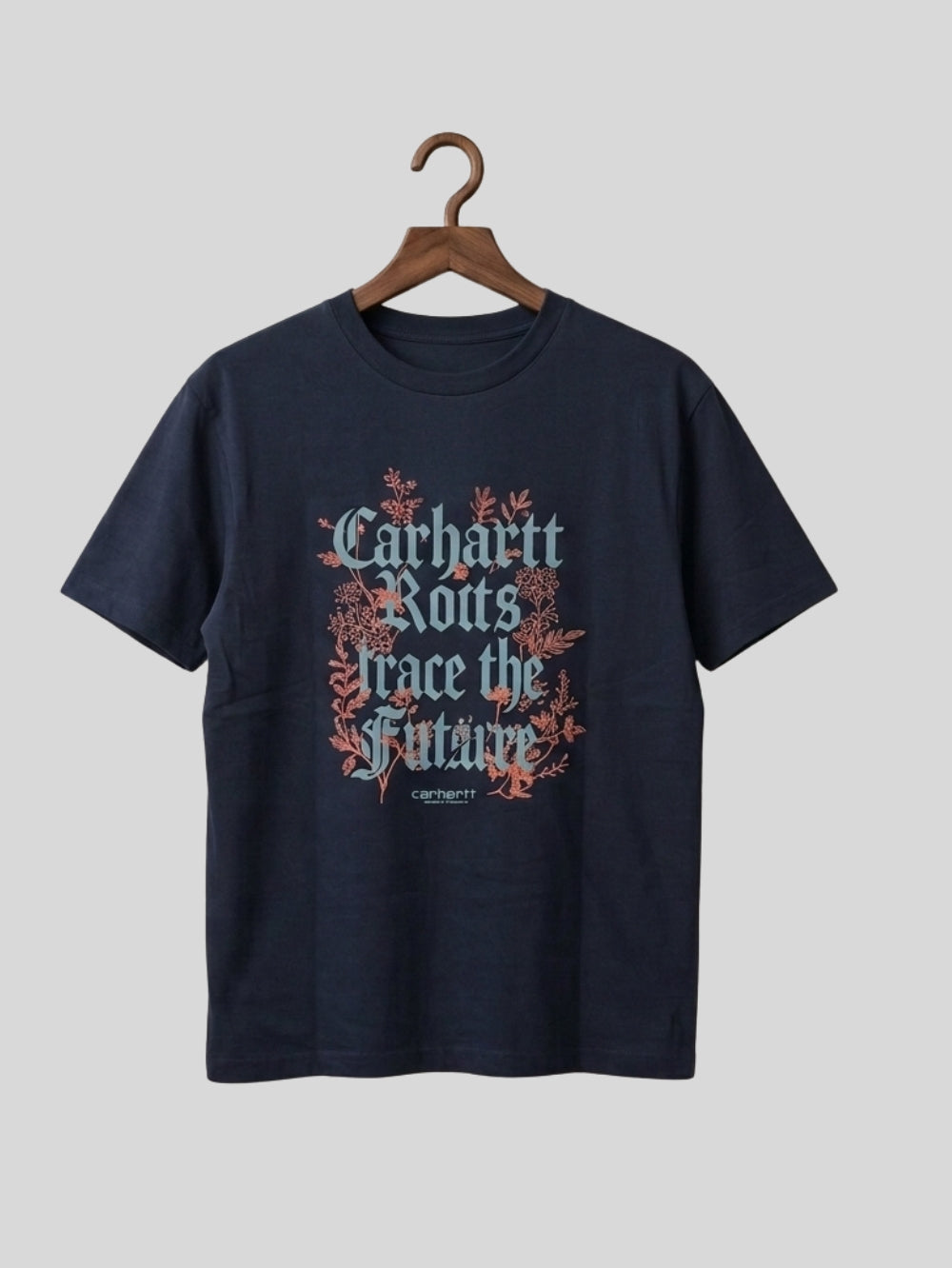 Premium Cotton T-Shirt – Roots Print (Navy Blue)