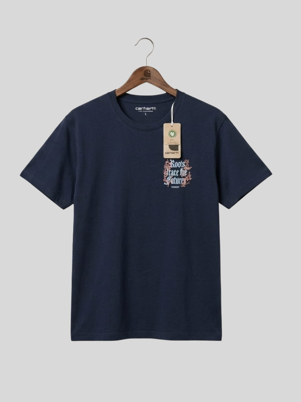 Premium Cotton T-Shirt – Roots Print (Navy Blue)