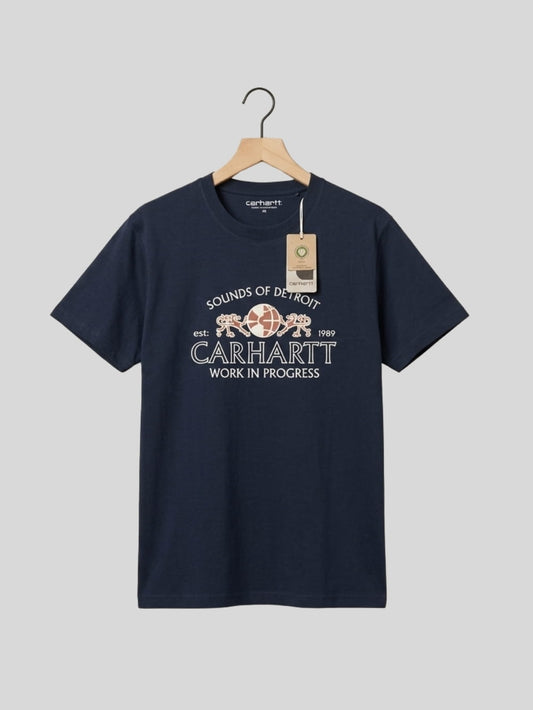 Premium Cotton T-Shirt – Sound of Detroit Print (Navy Blue)