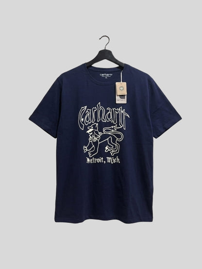 Premium Cotton T-Shirt – Detroit Mich Print (Navy Blue)