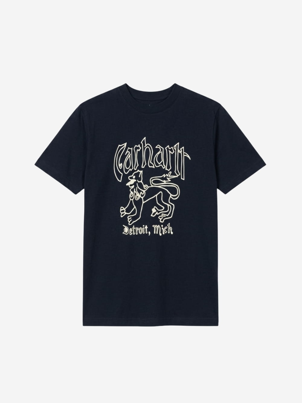 Men's 100% Cotton Crew Neck T-Shirt – Detroit Mich Print (Black) | 180 GSM