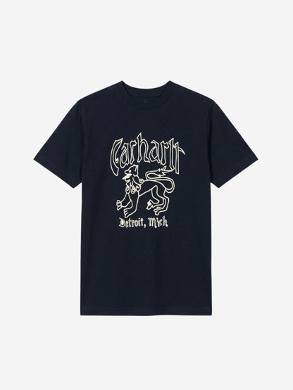 Men's 100% Cotton Crew Neck T-Shirt – Detroit Mich Print (Black) | 180 GSM