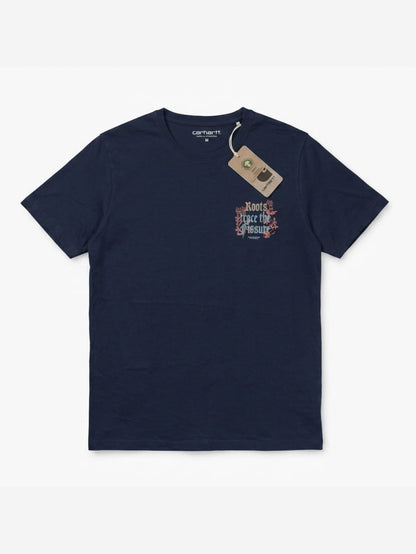 Men's 100% Cotton Crew Neck T-Shirt – Roots Print (Black) | 180 GSM