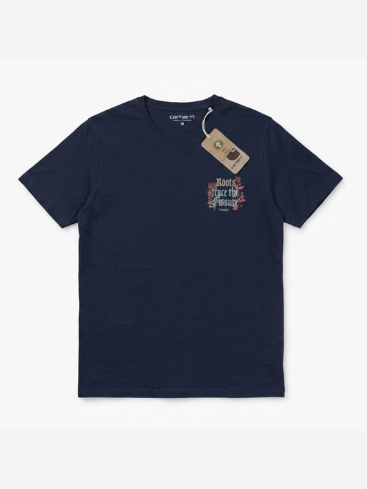 Men's 100% Cotton Crew Neck T-Shirt – Roots Print (Black) | 180 GSM
