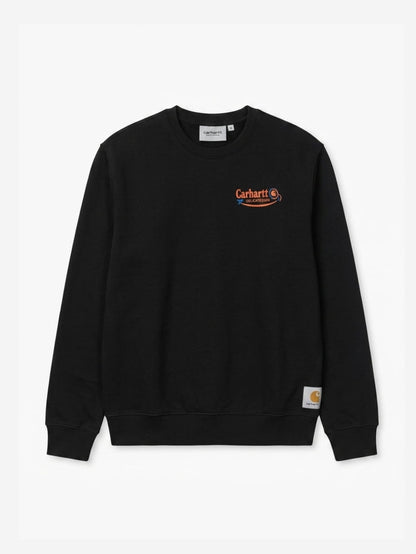 Men's Cotton-Poly Fleece Crew Neck Sweatshirt – Delicatessen (Black) | 320 GSM